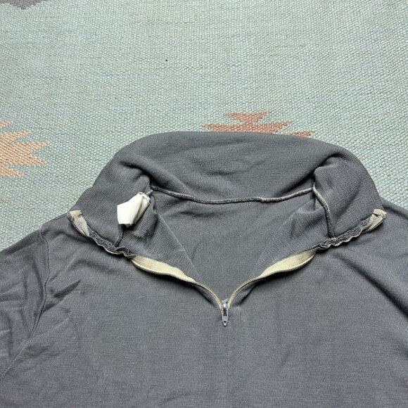 Vintage 70s long sleeve shirt high neck 1/4 zip turtleneck polyester? worn large - Picture 5 of 11